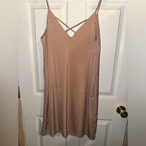 Leith Dress Spaghetti Strap Dark Nude Straight Size: M     (Beige/tan/cream)